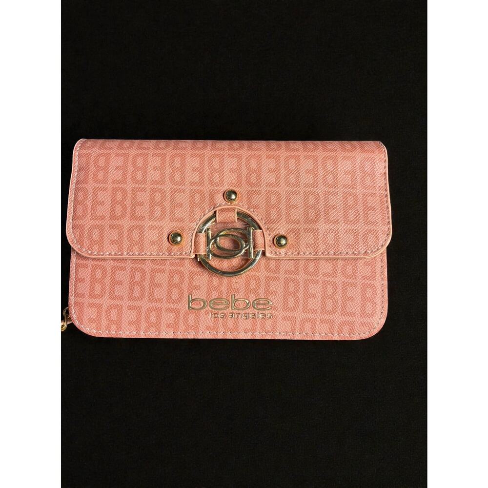 Bebe Kira Crossbody Bag Dusty‎ Rose | Gold Logo Purse Designer-Inspired NWT